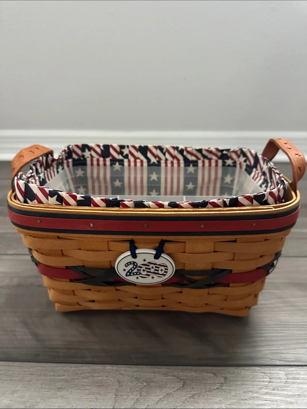 Longaberger Red, White & Blue Americana Woven Basket - 2000 Century Celebration